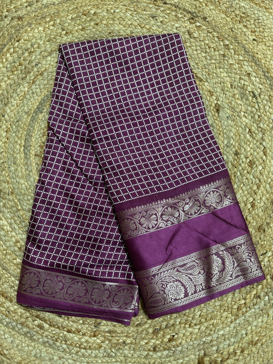 Checked Fancy Soft Saree
