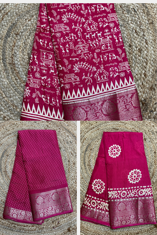 Pink Binny Silk Saree